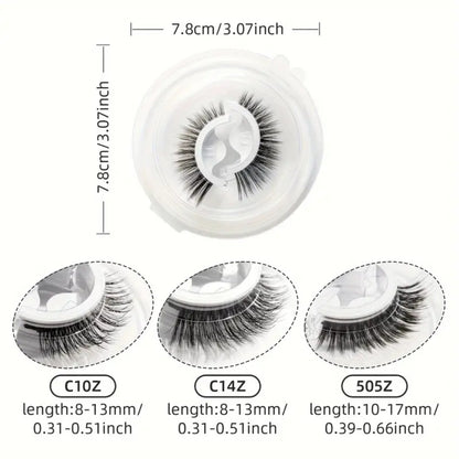 Selbstklebende falsche Wimpern – 3 Paar dünn & Wiederverwendbar