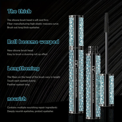 3er-Pack schwarze Mascara – 4D Fiber & Wasserdicht