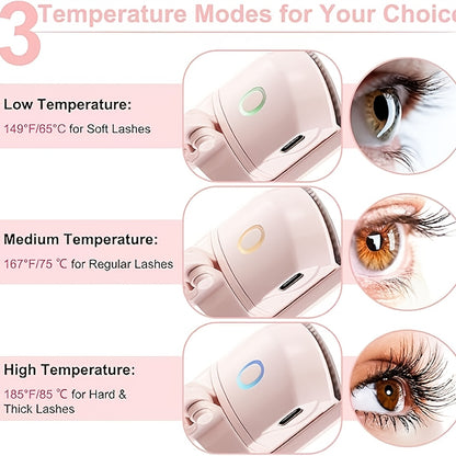 Pinke USB-Wimpernzange mit Heizung – Sanft & Lang anhaltende