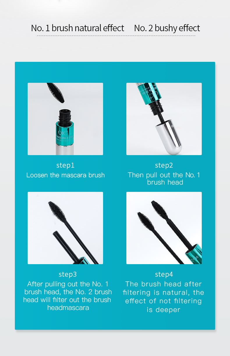 2-in-1 Doppelkopf-Mascara – Wasserfest & Volumengebend