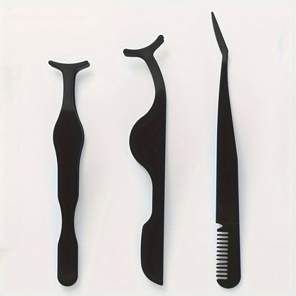 3pcs Wimpern-Pinzetten-Set-Multi-Stil-Applikatoren