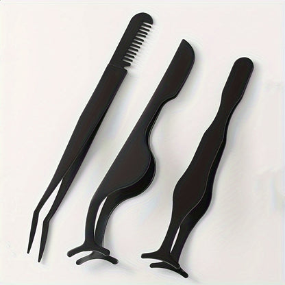 3pcs Wimpern-Pinzetten-Set-Multi-Stil-Applikatoren