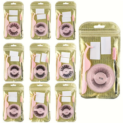 10 Paare selbstklebende Wimpern-Multi-Stil flauschiger Faux-Nerz