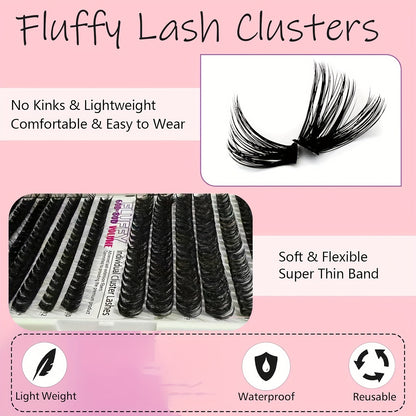 Fluffy Lash Extension Kit-DIY D-Curl mit Werkzeugen