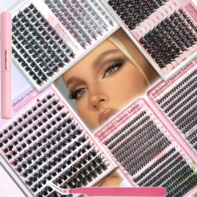 640-teiliges Wimpernverlängerungsset – Volumen-Cluster & Werkzeuge