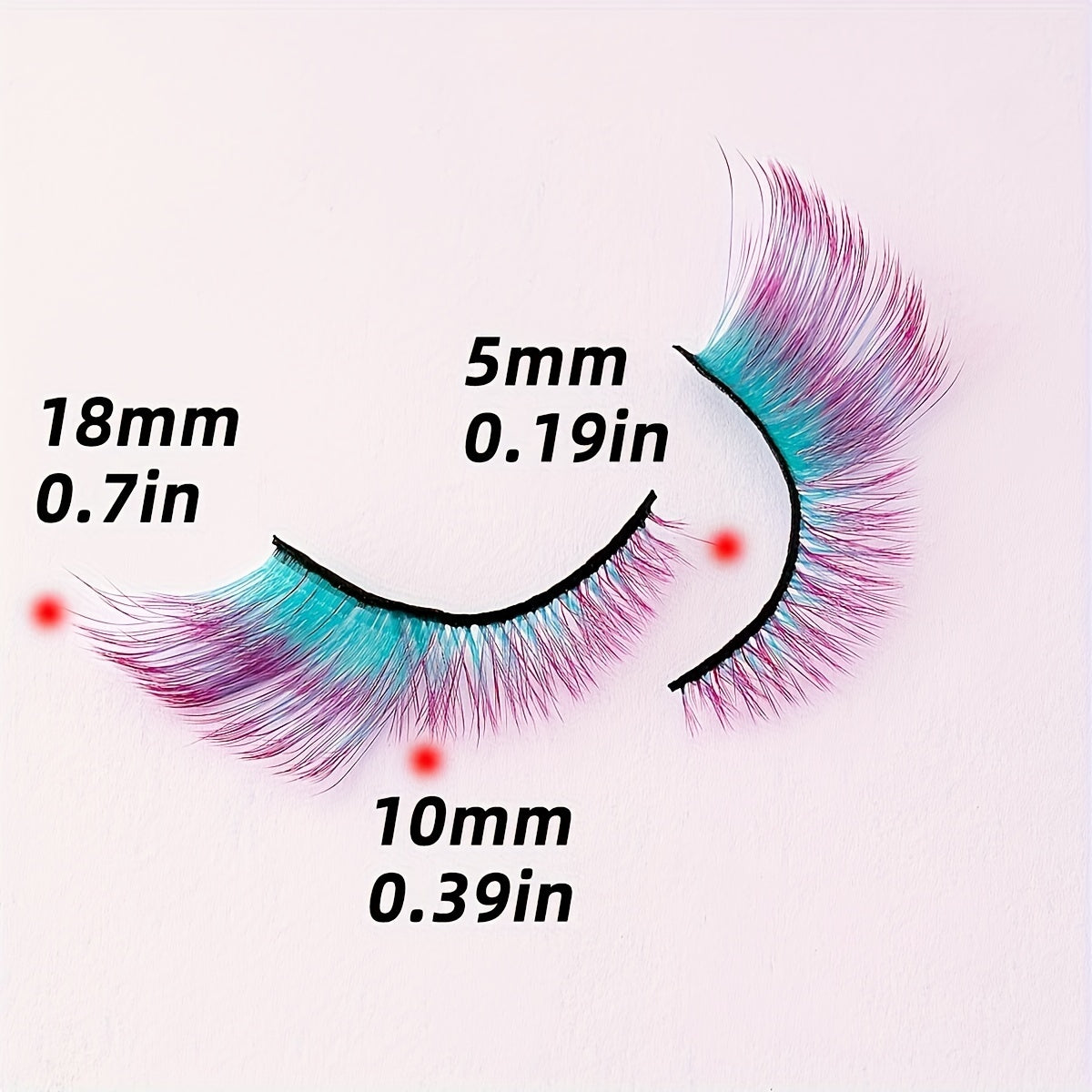 5 Paare farbige Katzenaugenwimpern - flauschiger Faux -Nerz