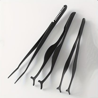 3pcs Wimpern-Pinzetten-Set-Multi-Stil-Applikatoren