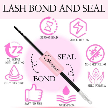 Wimpern Make-up Set – Bond & Versiegelung mit Klebstoffentferner + Pinzette
