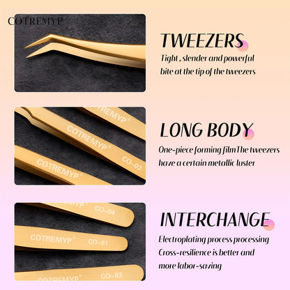 Precision Lash -Pinzetten - Werkzeug aus Edelstahl -Applikator