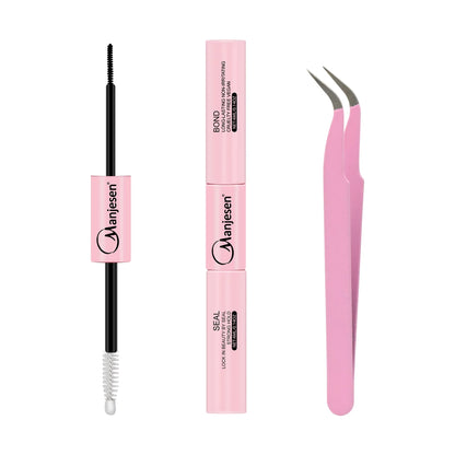 Wimpern Make-up Set – Bond & Versiegelung mit Klebstoffentferner + Pinzette