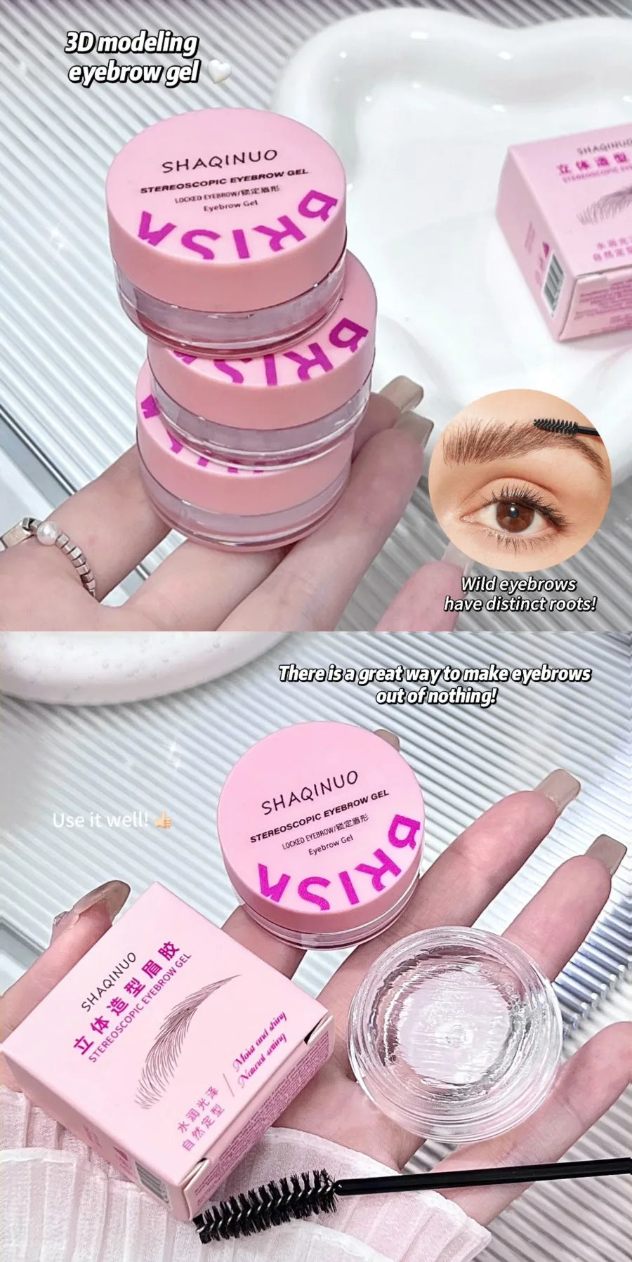 3D -Augenbrauenformierungsseife - Naturstilgel
