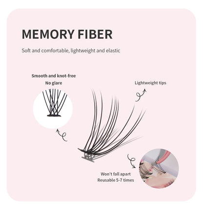 Annafris DIY Lash Extension Kit - 280pcs Cluster + Werkzeuge