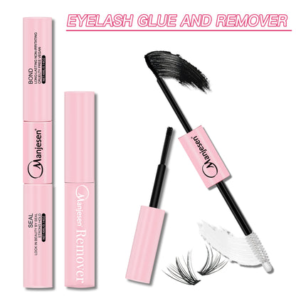 Wimpern Make-up Set – Bond & Versiegelung mit Klebstoffentferner + Pinzette
