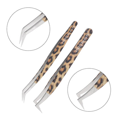 Leopard Lash-Pinzetten-Antistatik-Edelstahlwerkzeug