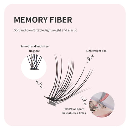 Annafris DIY Lash Extension Kit - 280pcs Cluster + Werkzeuge