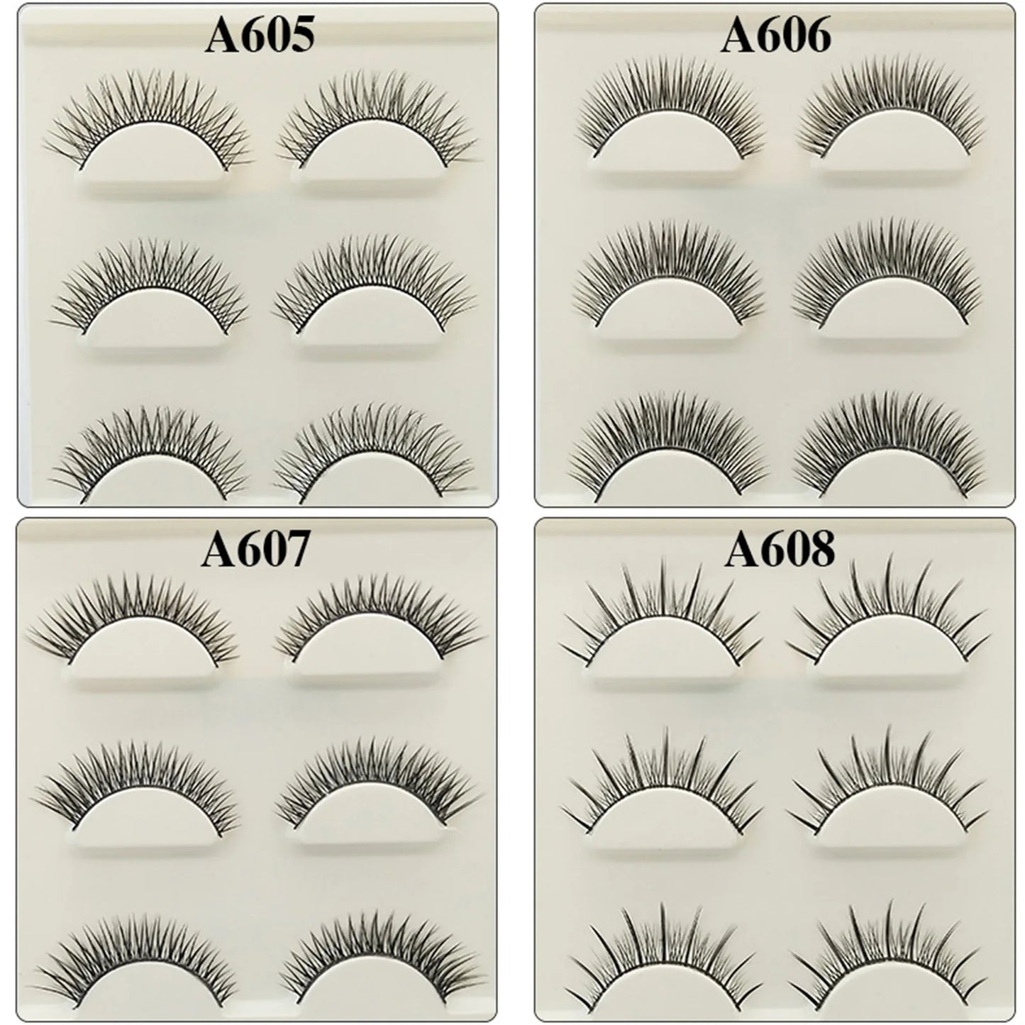 3 Paar modische falsche Wimpern – lang & Natürliches Aussehen