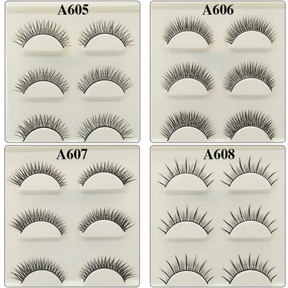 3 Paar modische falsche Wimpern – lang & Natürliches Aussehen