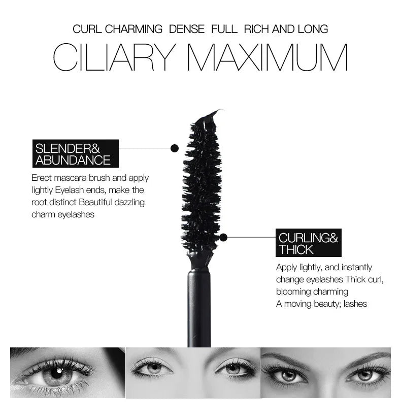 Schwarze Curled Mascara – Verlängerung, Volumen & Wasserdicht