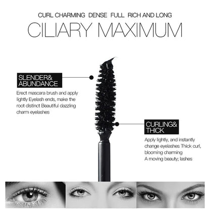 Schwarze Curled Mascara – Verlängerung, Volumen & Wasserdicht