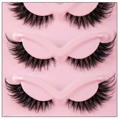 5 Paar Cat Eye Wimpern - Faux Mink mit geflügelten Enden
