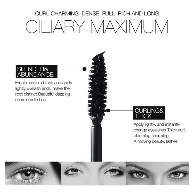 Schwarze Curled Mascara – Verlängerung, Volumen & Wasserdicht