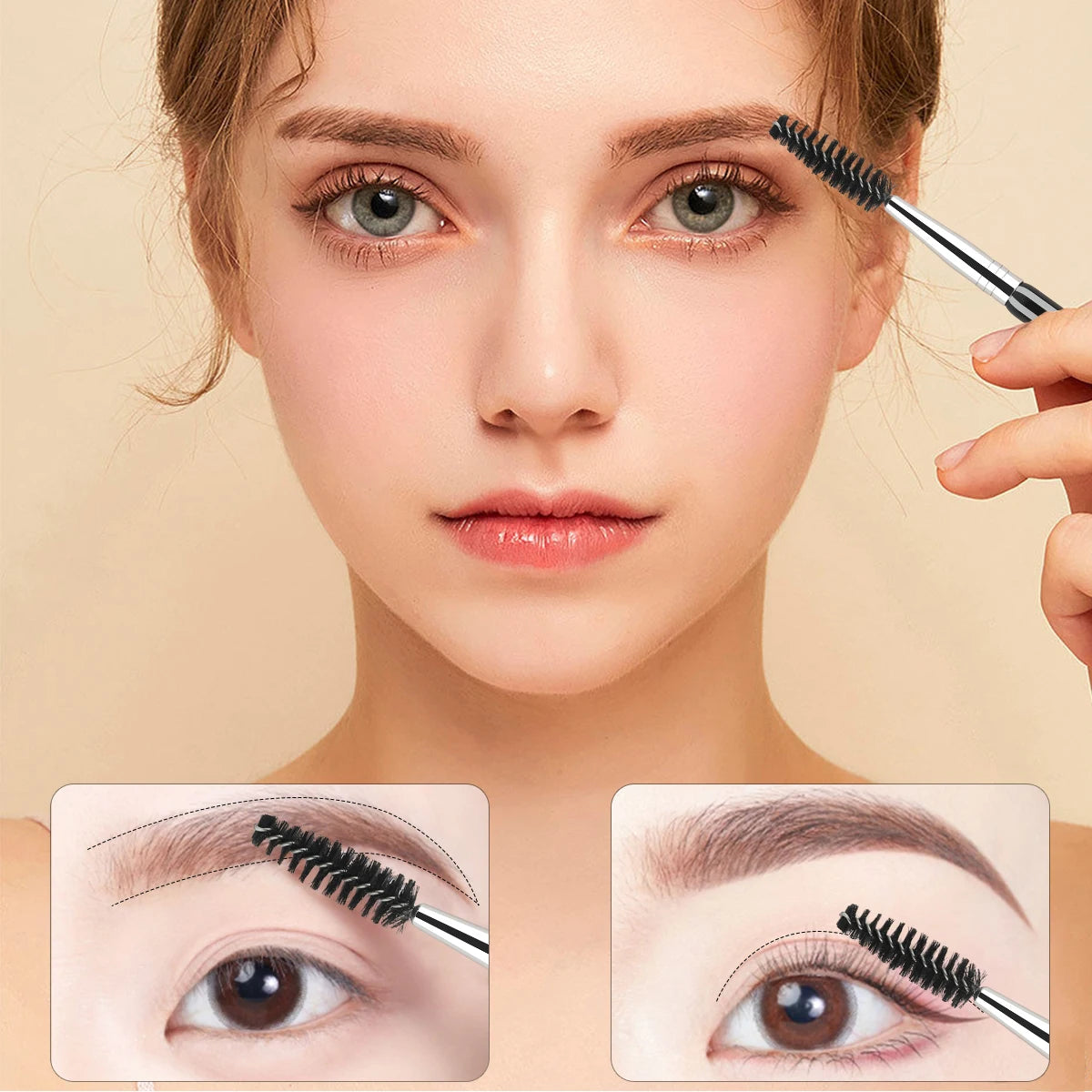 Augenbrauenpinsel mit zwei Enden & Wimpernkamm – 2-in-1-Tool