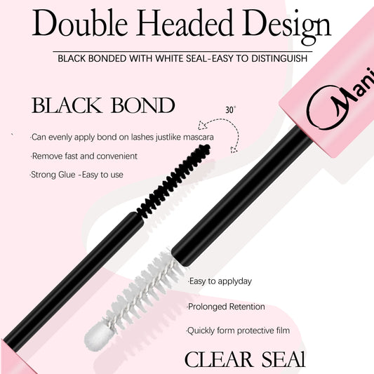 Wimpern Make-up Set – Bond & Versiegelung mit Klebstoffentferner + Pinzette