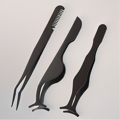 3pcs Wimpern-Pinzetten-Set-Multi-Stil-Applikatoren