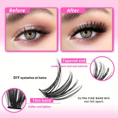 Lash-Erweiterungskit-280/320/640pcs D-Curl-Cluster + Werkzeuge