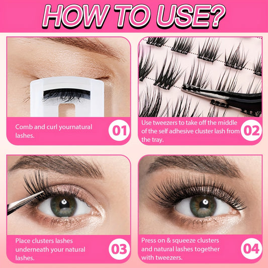 60pcs selbstkluster Cluster-Wimpern-wiederverwendbares DIY-Kit