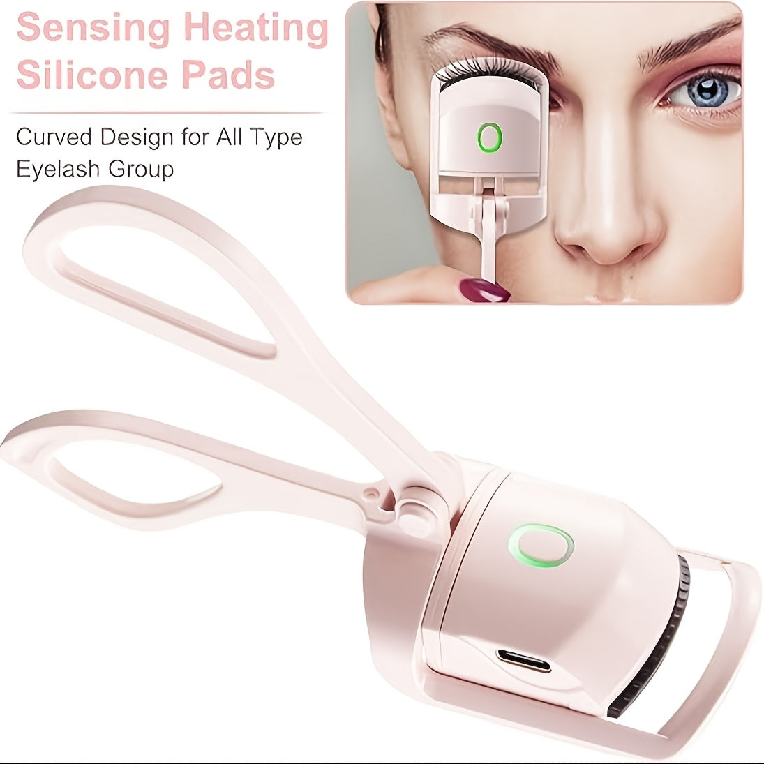 Pinke USB-Wimpernzange mit Heizung – Sanft & Lang anhaltende