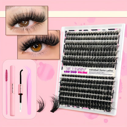 Fluffy Lash Extension Kit-DIY D-Curl mit Werkzeugen
